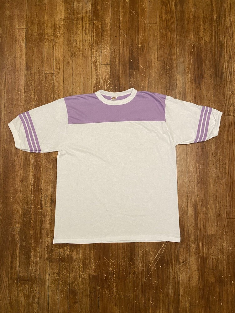 Deadstock Vintage 80s Single Stitch Classic Retro Ringer T-Shirt Adult 2XL USA
