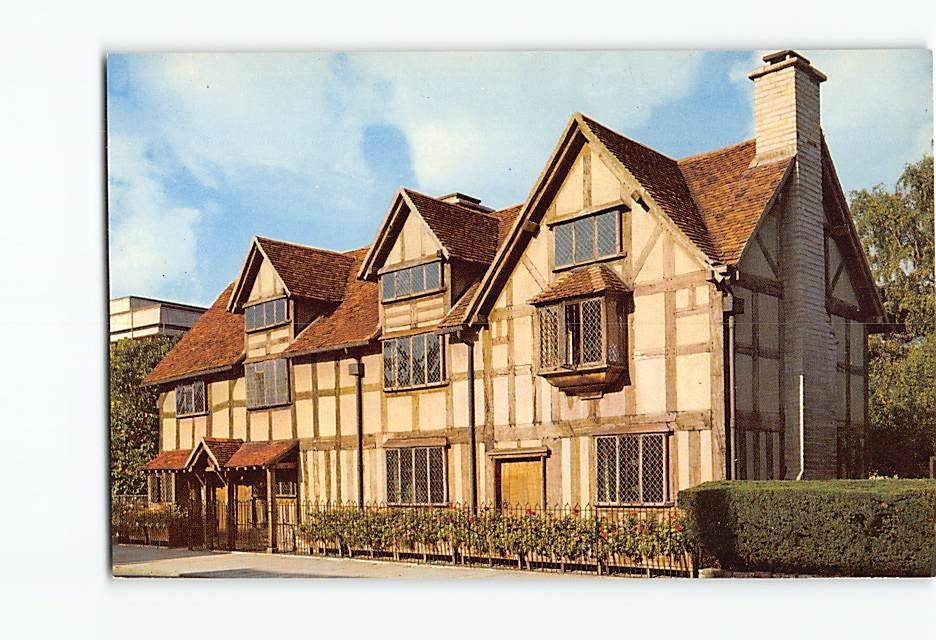 Postcard Shakespeare Birthplace Stratford-upon-Avon Tudor House England Vintage