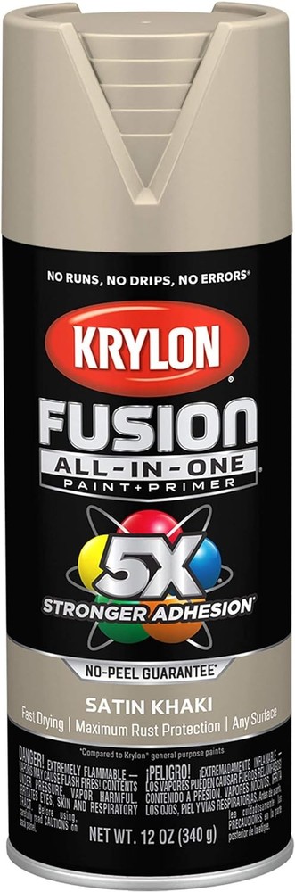 Krylon Fusion All-In-One 12 oz Adhesive Spray Paint for Indoor Outdoor Use in Khaki