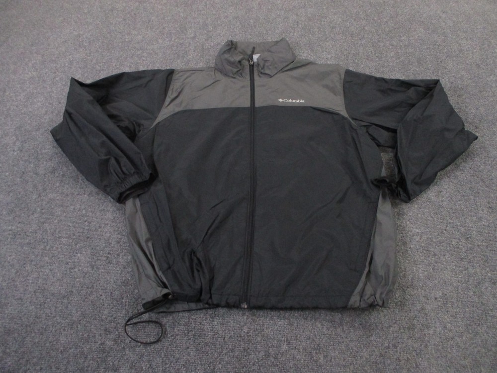 Columbia Men's XL Black Nylon Lightweight Waterproof Hiking Rain Jacket
