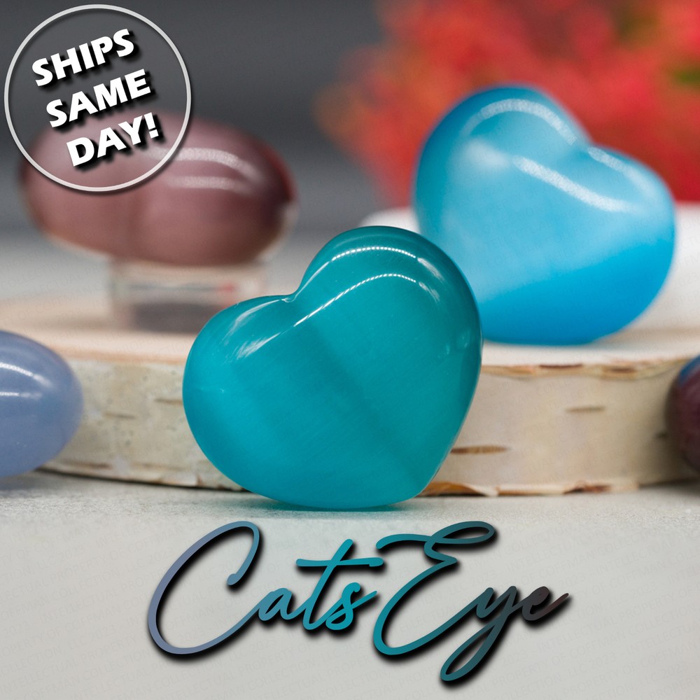 Rainbow Cat's Eye Crystal Heart Carving Love Stone Tier Tray Romantic Home Decor