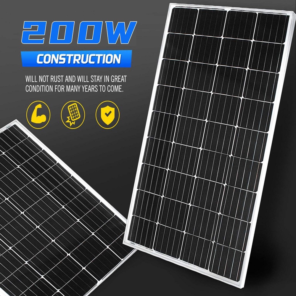 200W 12V Monocrystalline Solar Panel for RV Camping Off Grid Home