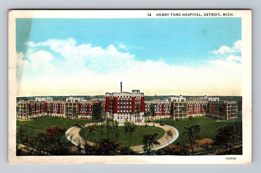 Michigan MI Detroit Henry Ford Hospital Vintage Postcard