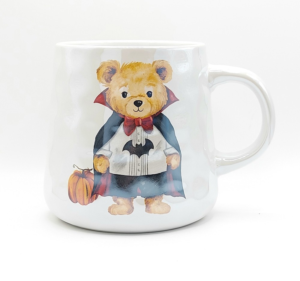Cute Dracula Teddy Bear Coffee Mug 18 Oz Ceramic Halloween Gift By Prima Design