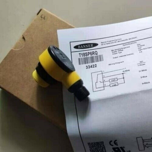 1 PC NEW Banner Engineering T18SP6RQ Photoelectric Sensor Switch 4-Pin