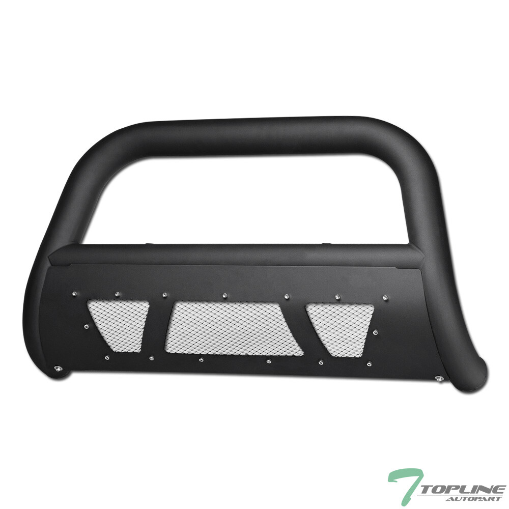 Topline For 2010-2018 Jeep Wrangler JK Studded Mesh Bull Bar Guard - Matte Black
