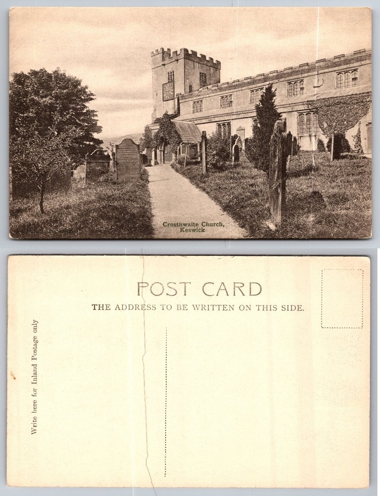 Crosthwaite Church Keswick Lake District Vintage Postcard