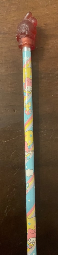 Vintage My Melody Sanrio Novelty Pencil With Gel Topper 1985 Unsharpened
