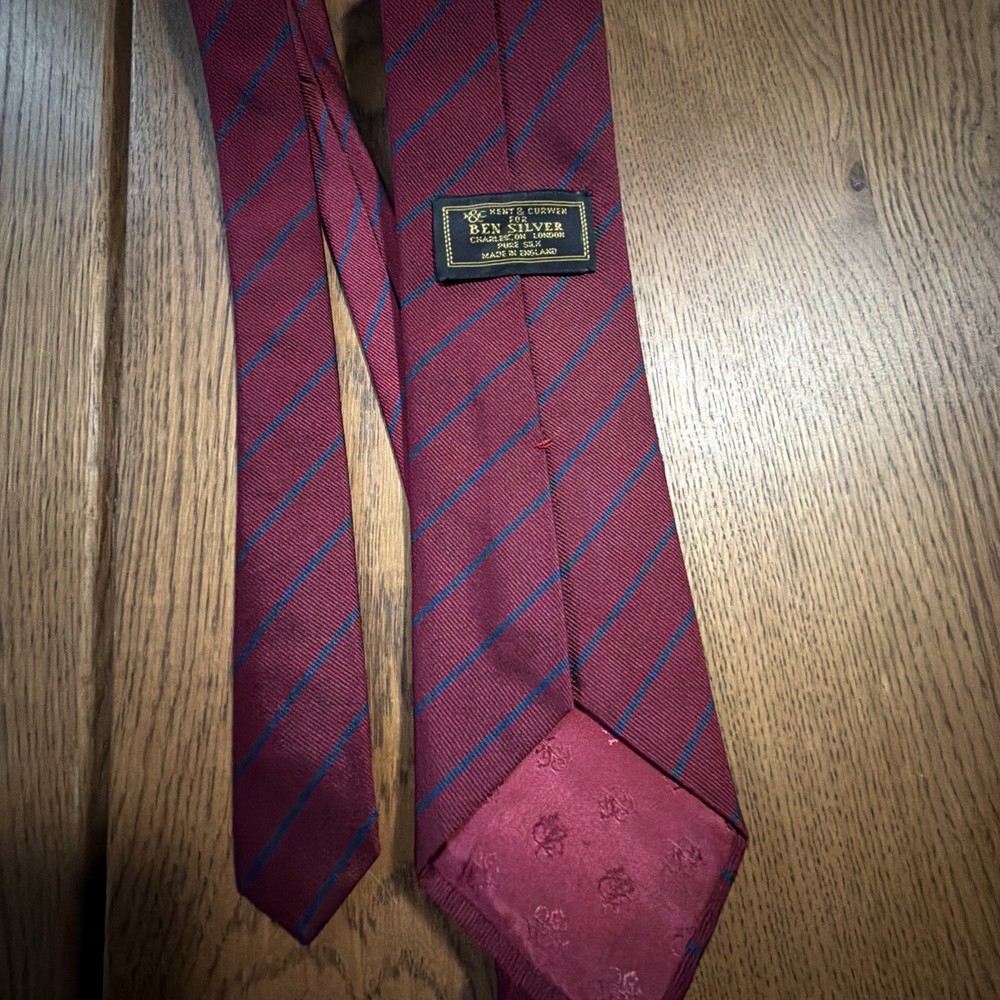 BEN SILVER Mens Tie 100% Silk Made In England