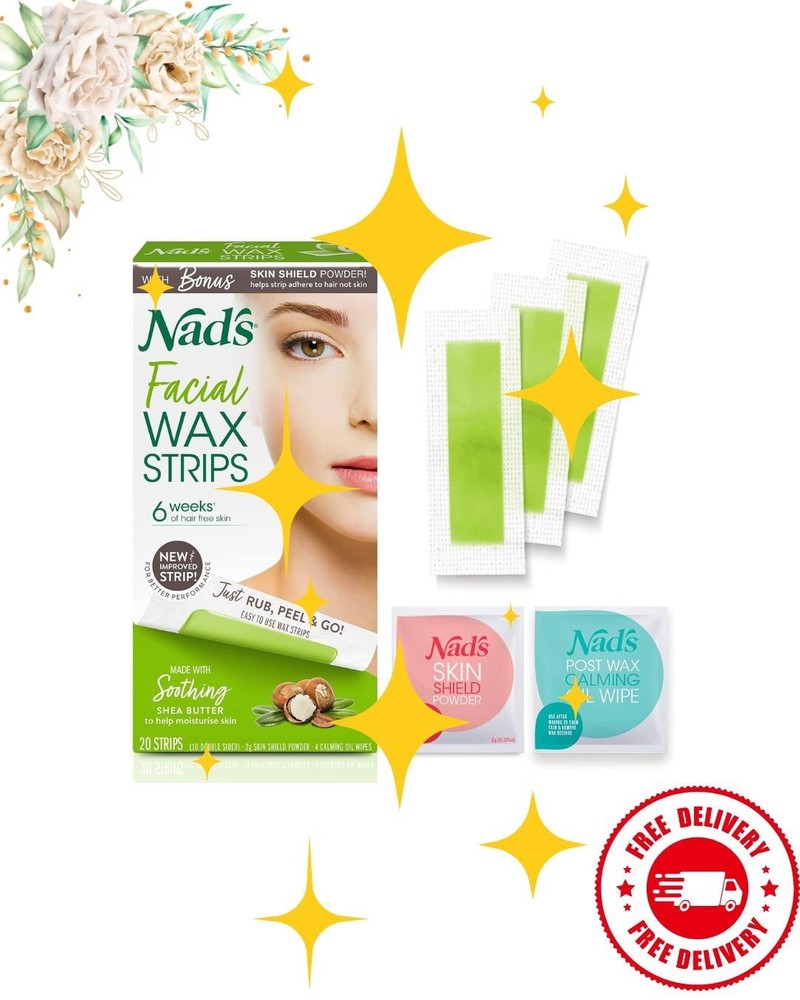Nads Facial Wax Strips – Hypoallergenic and Gentle Hair Removal Suitable for All Skin Types