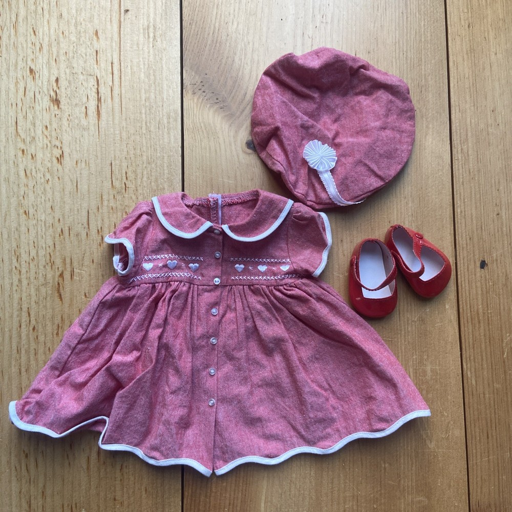 Vtg American Girl Bitty Baby Doll Valentine's Set~ Outfit  1997