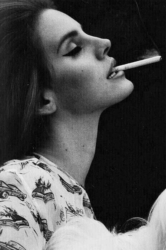 Lana Del Rey Cigarette Print Black And White Wall Art Home Decor - POSTER 20x30