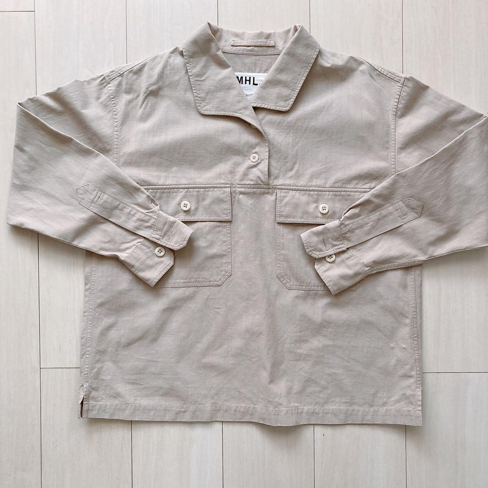 Margaret Howell MHL. Long Sleeve Blouse/1/Cotton/Beige/Solid from Japan