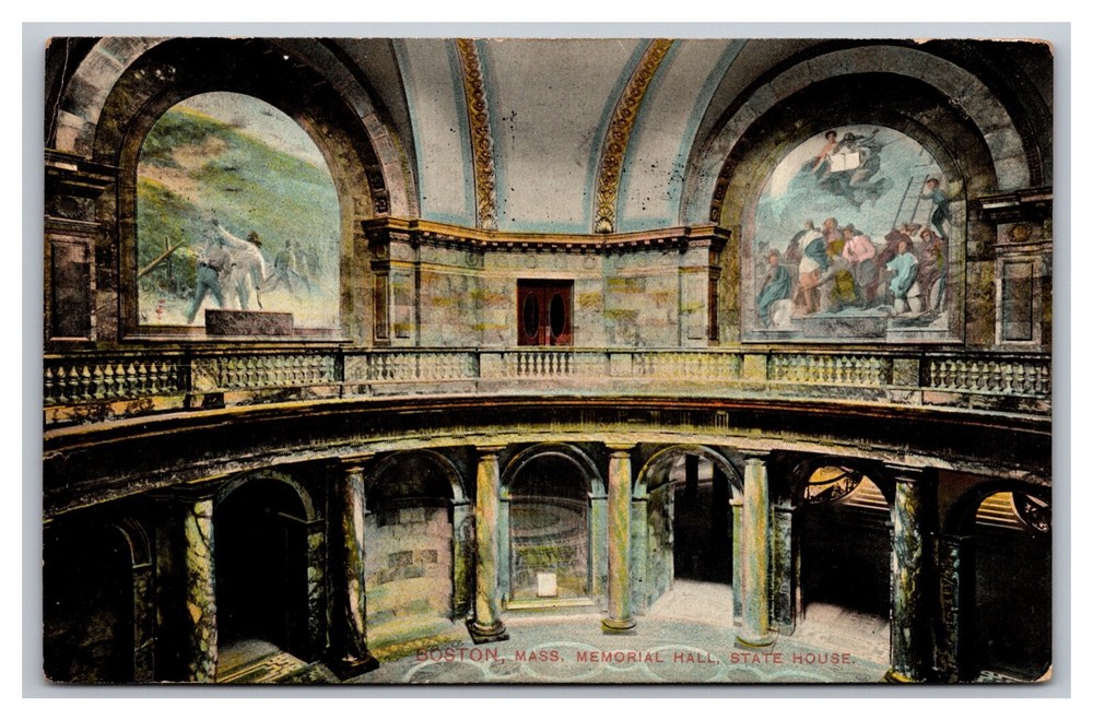 Boston, MA Massachusetts, Memorial Hall State House, Postcard Posted 1908