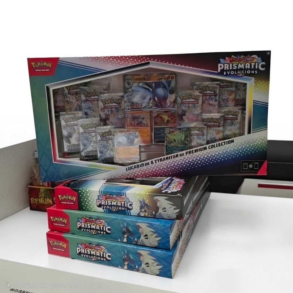 NEW-Pokemon TCG Prismatic Evolutions Lucario ex & Tyranitar ex Premium Box