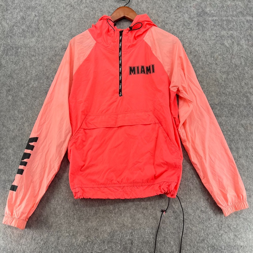 Victoria's Secret Pink Miami Zip Unlined Anorak Windbreaker Hoodie Pullover M