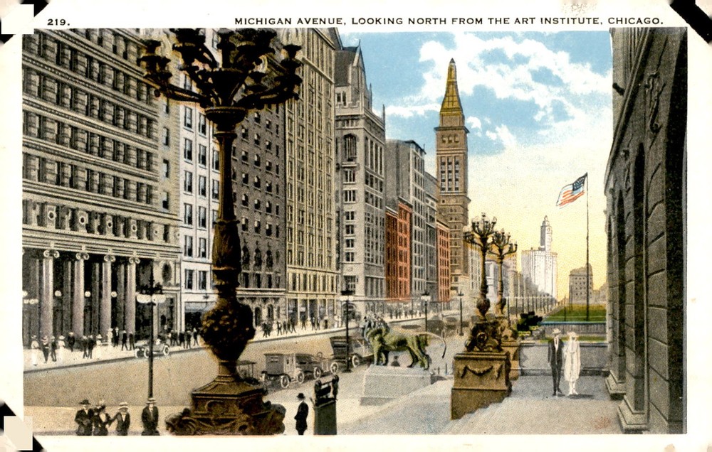 Michigan Avenue, Art Institute, Chicago, 219 Postcard