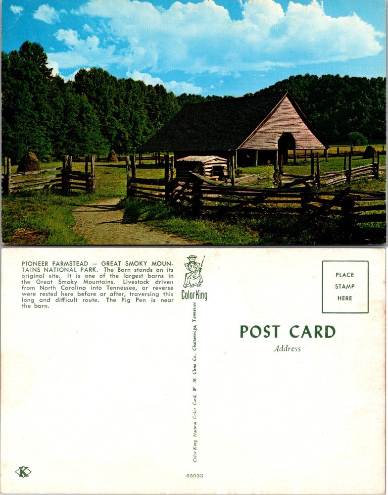 Pioneer Farmstead Great Smoky Mountains National Park Postcard