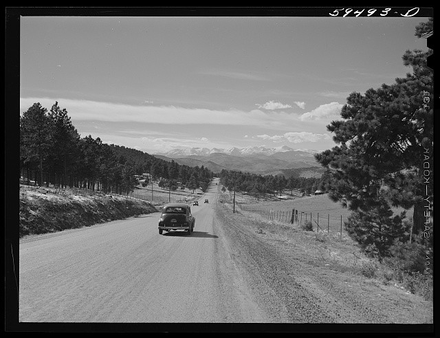 Photo:Denver to Idaho Springs Colorado Highway 1941 Mountain Road Cars