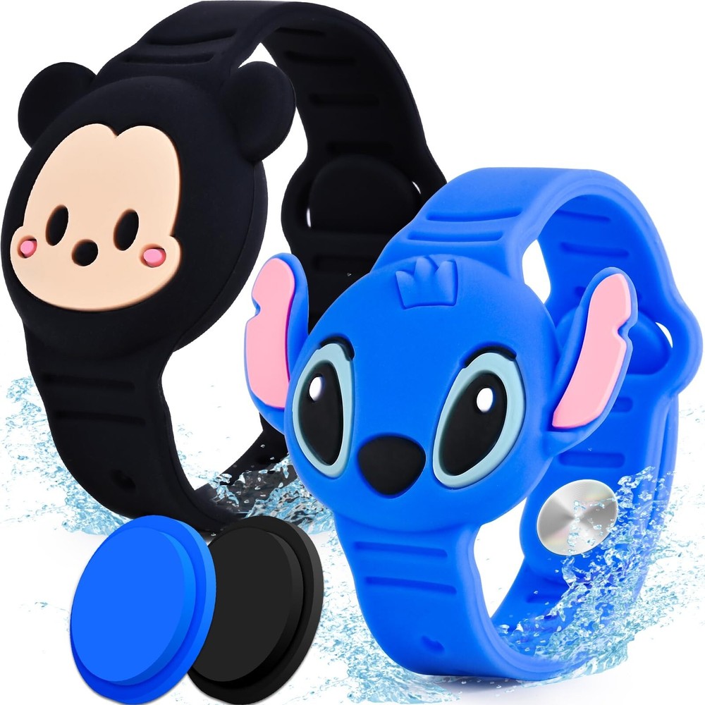 2 Pack Waterproof Cute Cartoon AirTag Bracelet for Kids