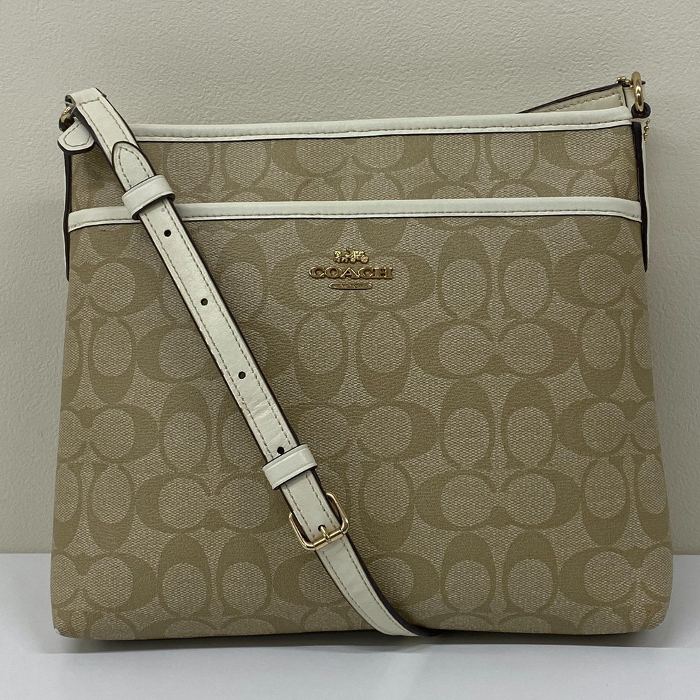 Auth Coach Crossbody Bag in Signature Beige F29210 PVC Made in Japan 230804