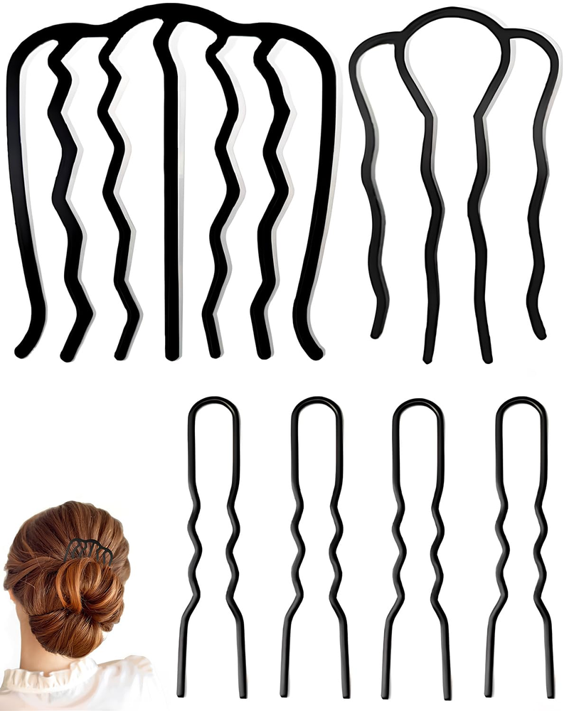 6 Pack Hair Comb,Hair Side Combs for Women Vintage Hairstyle Hair Accessories(Bl