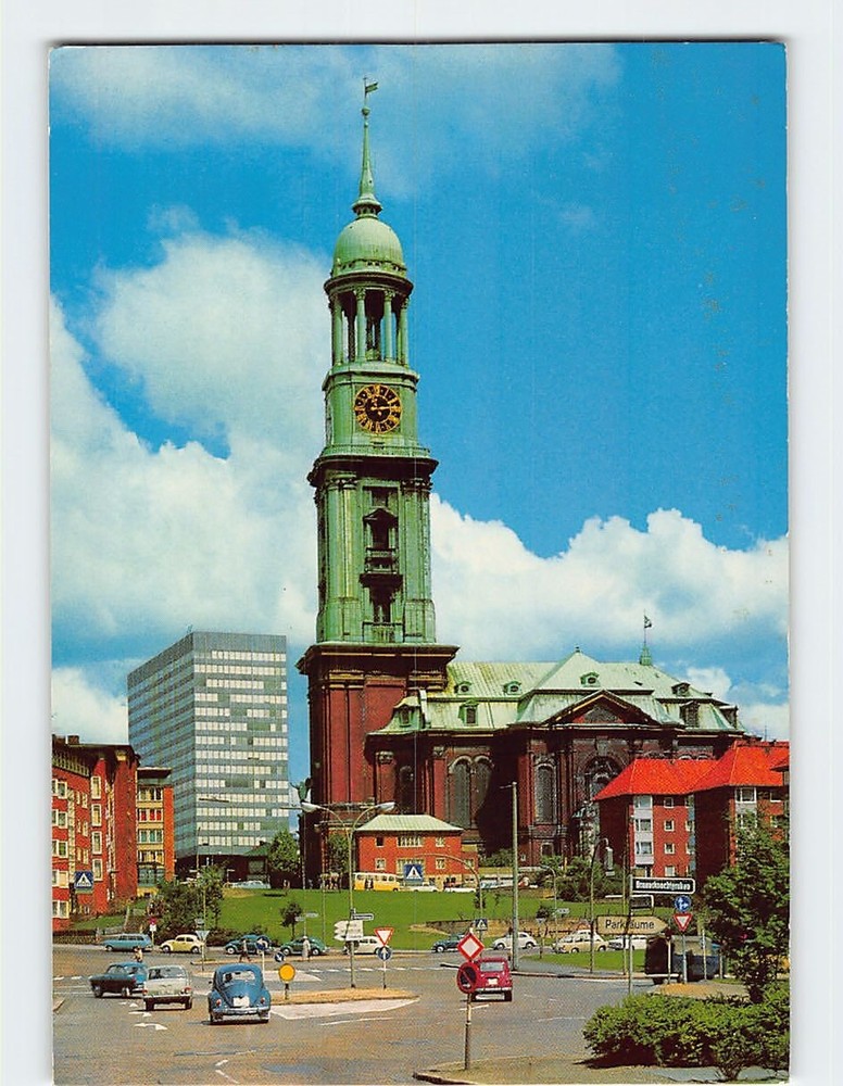 Postcard Hamburg Saint St Michaelis Church Germany Landmark Vintage Collectible