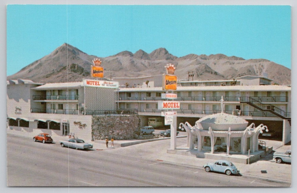 Vintage Silver Queen Motel Tonopah Nevada Curteichcolor Postcard 1960s
