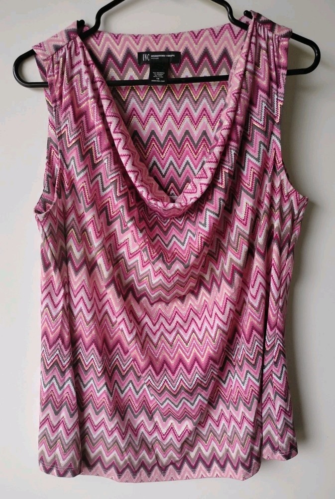INC International Concepts Women's Pink Purple Sleeveless Blouse 1X