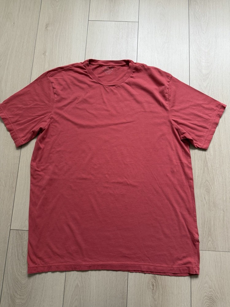 J.CREW Men's Short Sleeve Red Cotton Crew Neck Broken-In T-Shirt Size XL Tall
