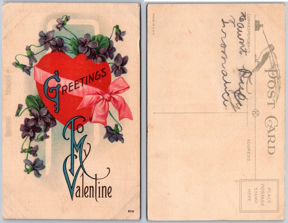 Valentine Greetings Heart Postcard