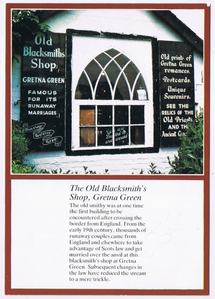 Postcard Old Blacksmith's Shop Gretna Green Scotland UK