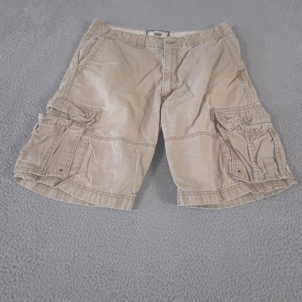 VINTAGE Levi Strauss Authentics Signature Shorts Mens 36 Khaki Cargo Cotton Y2K