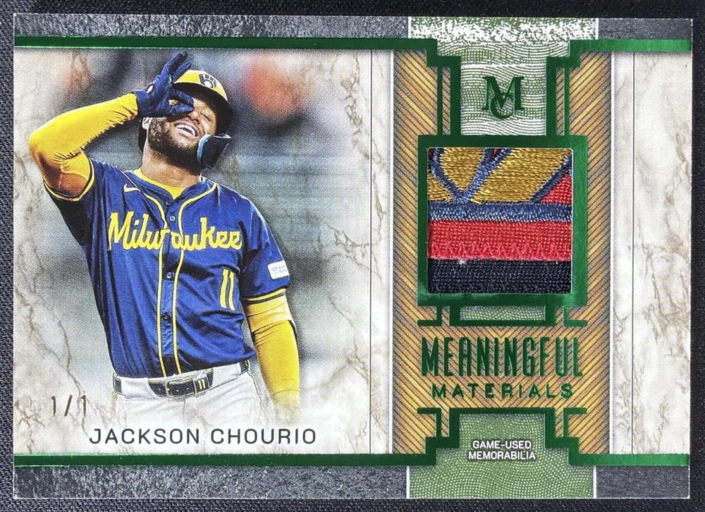 2025 Topps Museum Collection Jackson Chourio Meaningful Material Relic 1/1 MEM