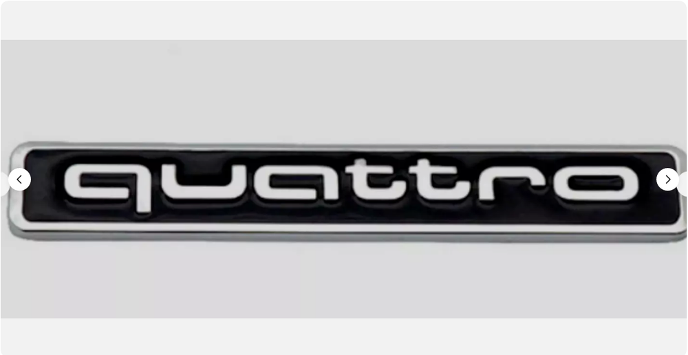 A Pair of 2 Black quattro emblem 95mm For Audi Quattro Emblem Black with Chrome
