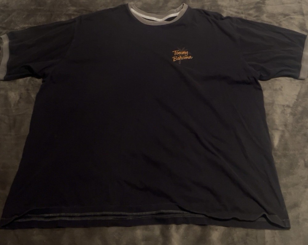 Tommy Bahama Men's Graphic Print Cotton T-Shirt Navy Short Sleeve