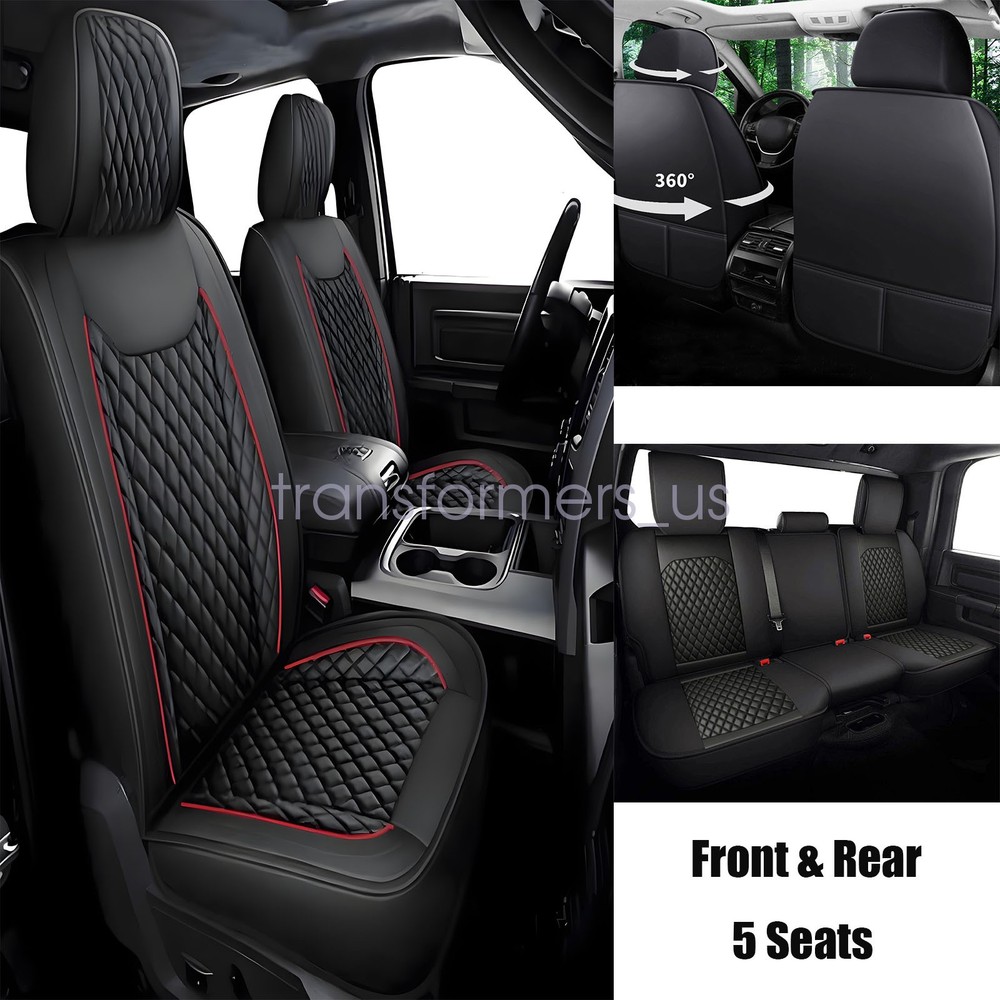 Car Seat Cover 5-Seats Front+Rear Cushion Mat Fits Acura TLX RDX MDX ILX TSX Blk