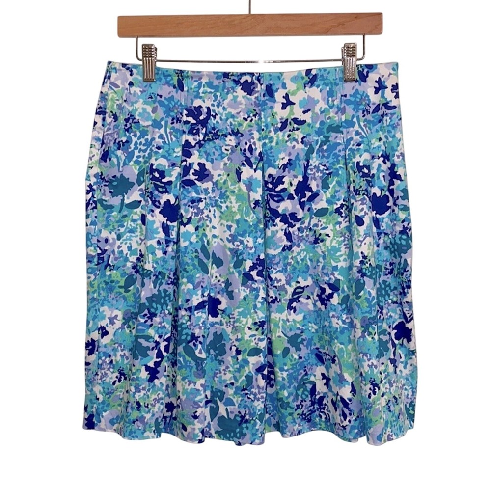 New York & Company Blue Floral Knee Length Skirt Size 6