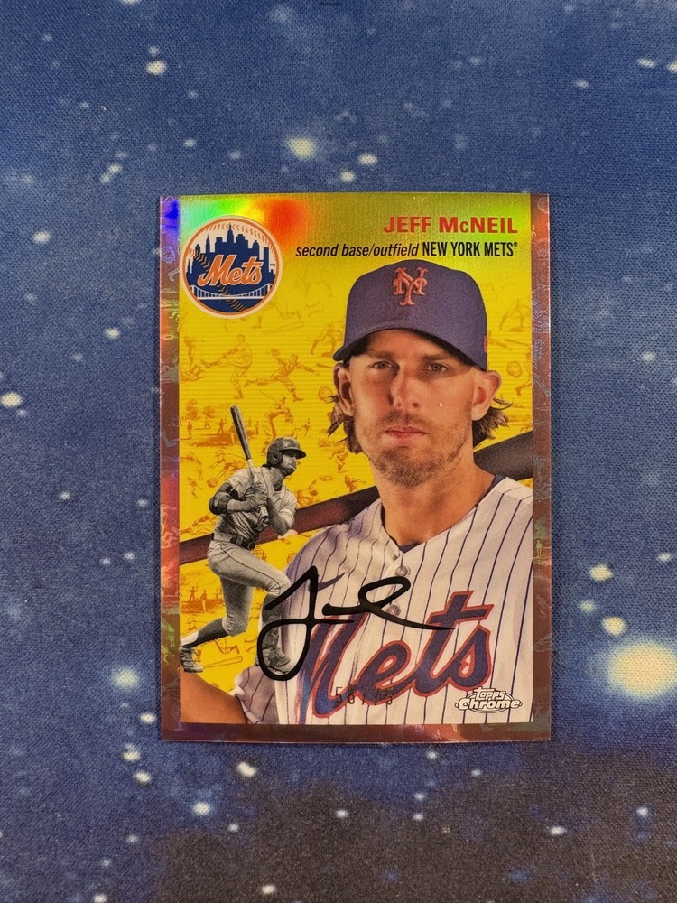 Jeff McNeil 2023 Topps Chrome Platinum Anniversary Rose Gold Toile Refractor /75