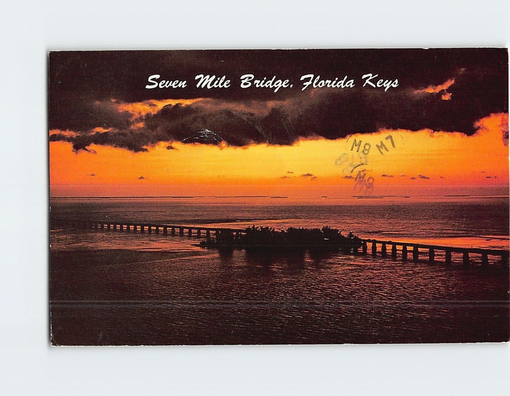 Postcard Seven Mile Bridge Florida Keys USA