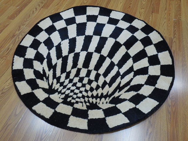 Tibetan Abstract Graffiti Rug Shape Handmade Kids Boho Rug Aesthetic Rug 4x4 Ft-image