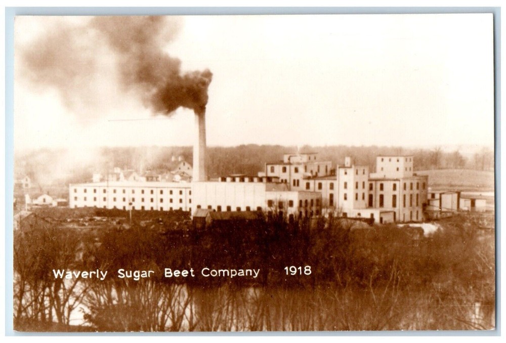 1950s Waverly Sugar Beet Factory Exterior Vintage Postcard Iowa