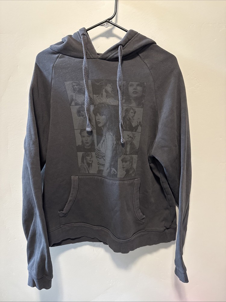TAYLOR SWIFT Eras Tour  Oversized Official Hoodie Sweatshirt Size LARGE L Gray