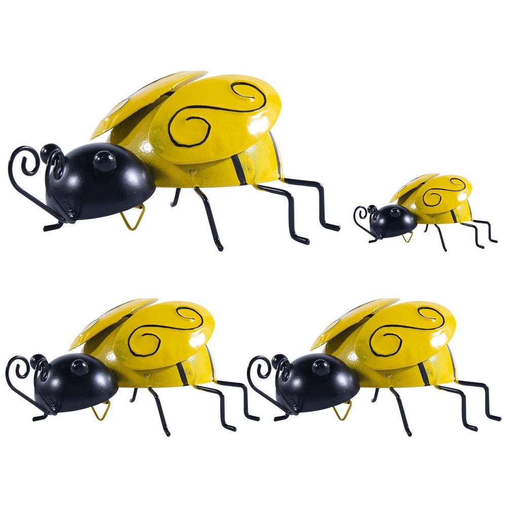 Metal Bee Wall Art 4 Pack Outdoor Garden Decorations