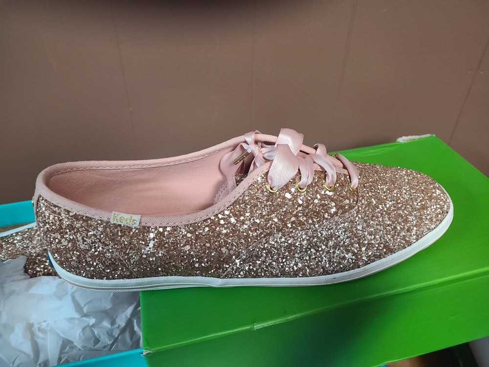 Kate Spade Keds Rose Gold Glitter  Lace-up Sneaker US Size 11M