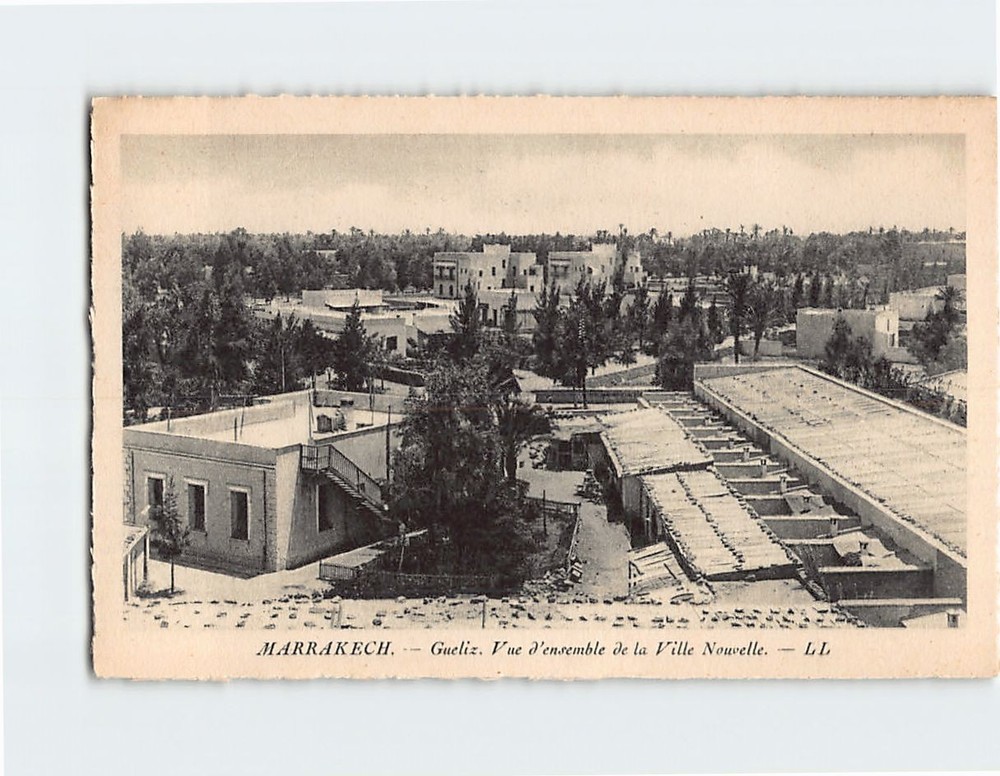 Postcard Gueliz Vue d ensemble de la Ville Nouvelle Marrakesh Morocco
