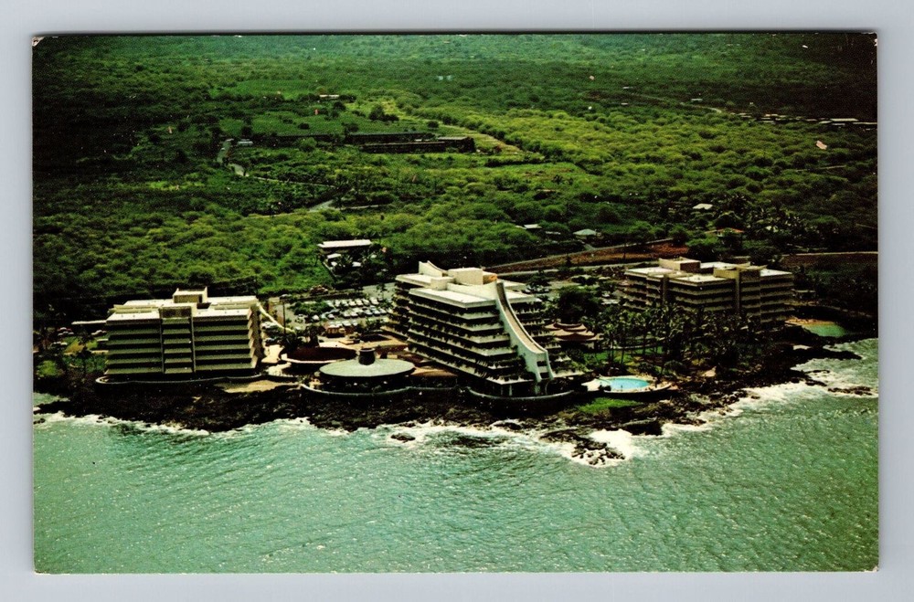 Kona HI-Hawaii, Kona Hilton, Aerial, Advertisement, Vintage c1978 Postcard