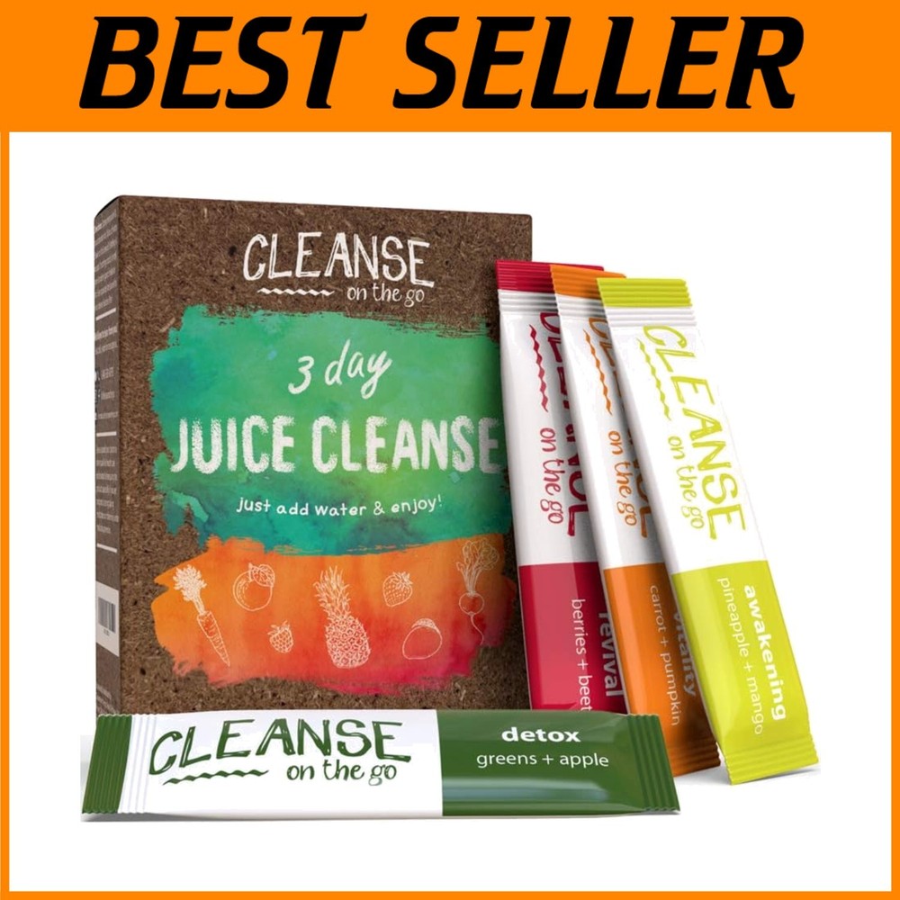 Premium 3-Day Juice Cleanse - Just Add Water, 21 Packets of Detox Power
