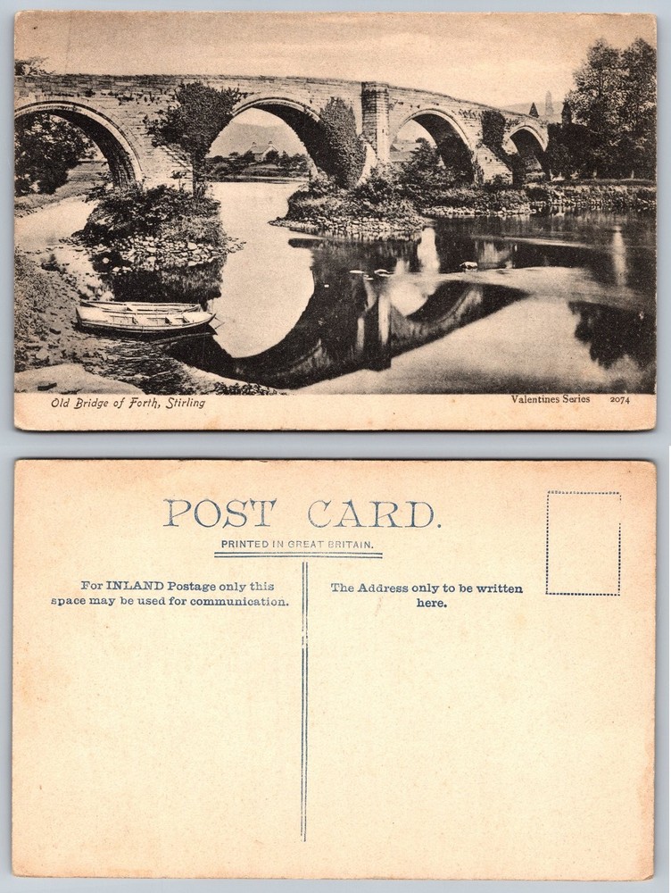 Vintage Stirling Postcard Old Bridge of Forth Scotland Valentine's Series