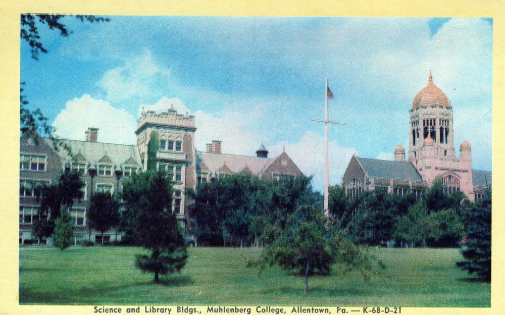 Science & Library Building Muhlenberg College Allentown PA Postcard